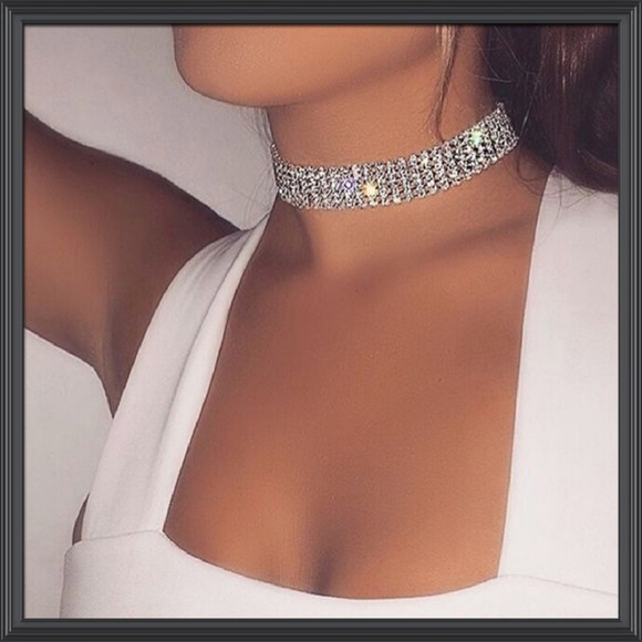 Exclusively Fancy Jewelry - Women's Rhinestone Crystal Choker Necklace